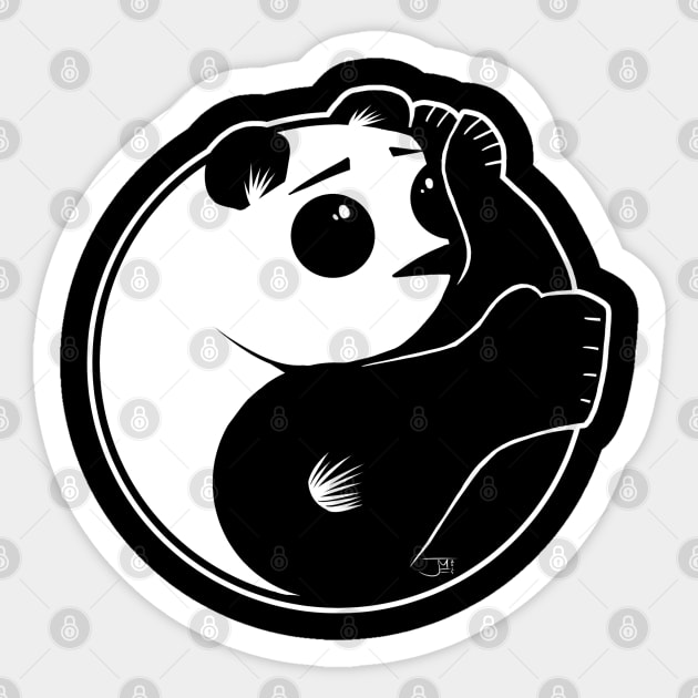 Cannonball Panda / Yin and Yang Panda Sticker by jasonyerface